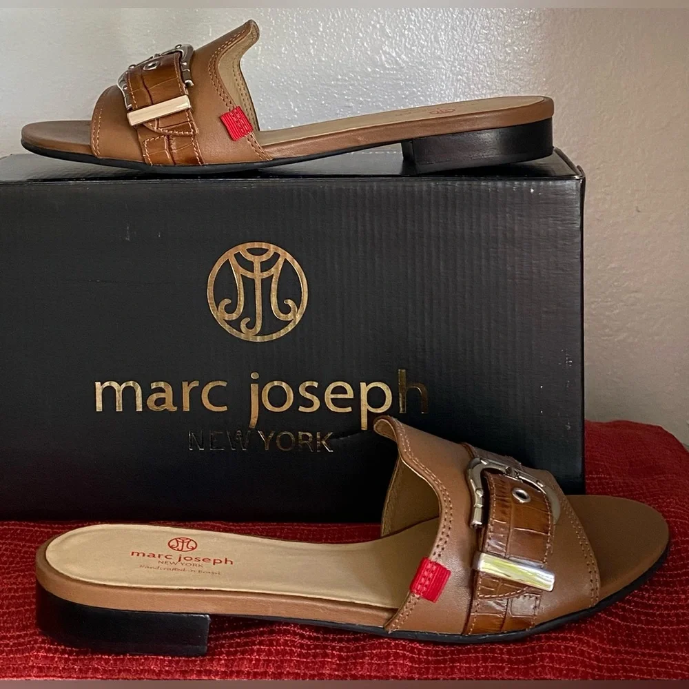 NWT..WOMENS MARC JOSEPH LEATHER SLIDE SANDALS - Picture 12 of 13